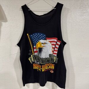 Vintage 1990 Harley Davidson Eagle Flag Tank Top